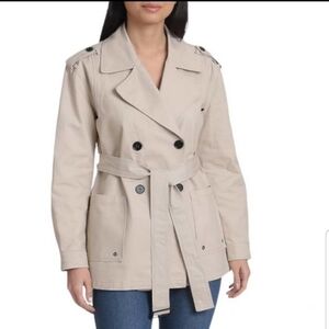 AVEC LES FILLES Double-Breasted Trench Jacket